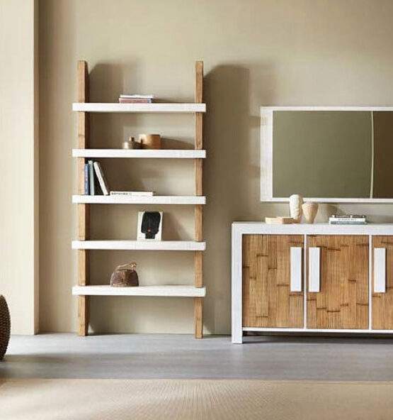 credenza essenzial 170 miele white e libreria tesla